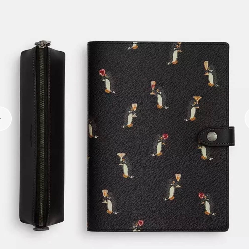 Coach Black Notebook with Penguin Design